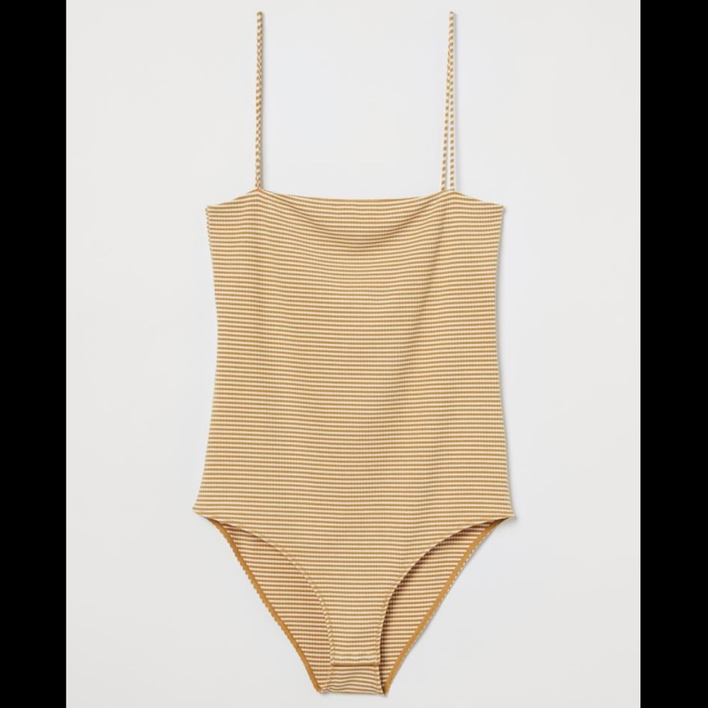 NWT H&M ribbed soft stripped fitted bodysuit size M